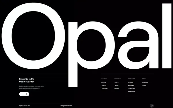 Opal C1 — The first professional camera - Landing design inspiration