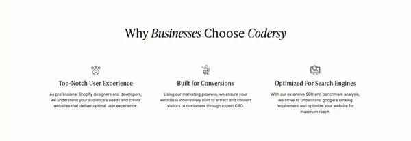 Shopify Plus Development  Agency - Custom Shopify Solutions - Landing design inspiration