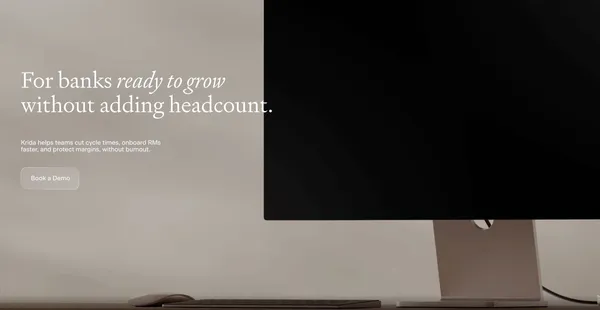 Krida — Intelligent Software for Commercial Lenders - Landing design inspiration