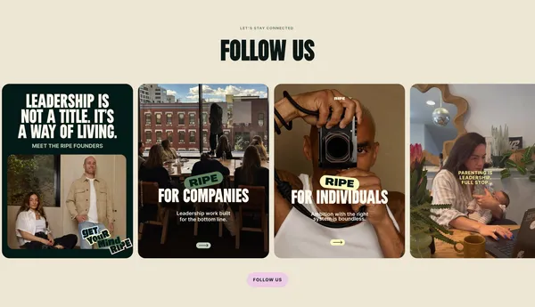 RIPE - Leadership Is a Lifestyle - Landing design inspiration