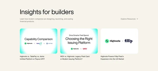 Highnote | Built for You - Landing design inspiration