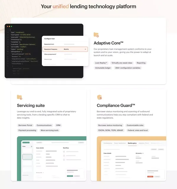 Infrastructure for tomorrow’s lending products | Peach - Landing design inspiration