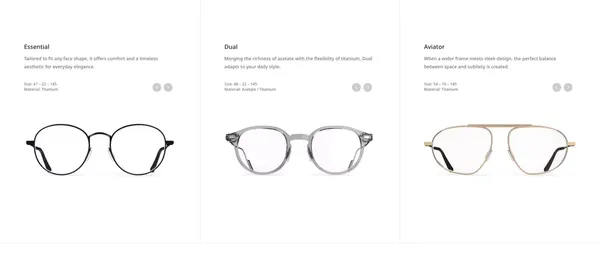 The Other Glasses - Landing design inspiration