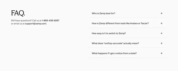 Zamp | Sales Tax Compliance Software, Fully Managed - Landing design inspiration