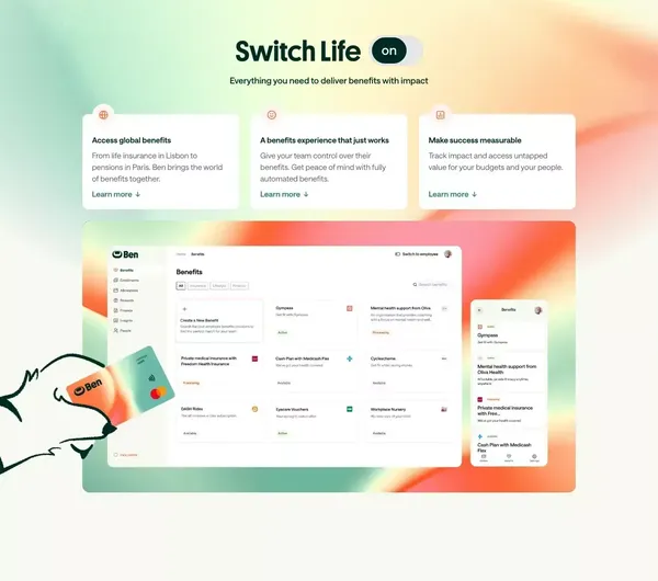 Ben | The Best Flexible Employee Benefits Platform - Landing design inspiration