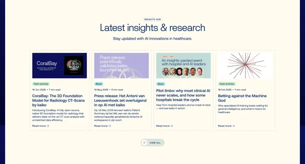 Clinical AI empowering healthcare teams | kaiko.ai - Landing design inspiration