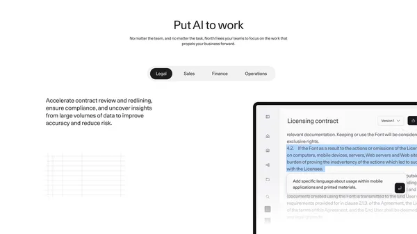 North: The AI Platform Where Work Flows | Cohere - Landing design inspiration