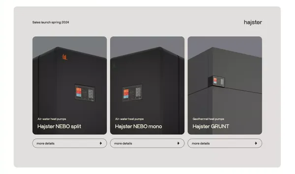 Heat pumps for home at Hajster - Landing design inspiration
