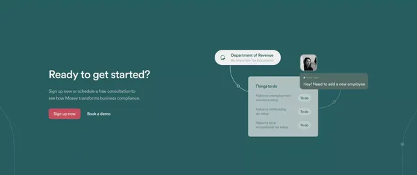 Corporate and Business Compliance Services | Mosey - Landing design inspiration