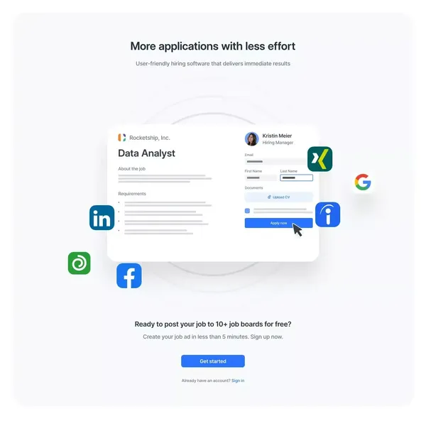 JOIN: Free ATS & Multiposting Tool to Maximize Hiring Success - Landing design inspiration