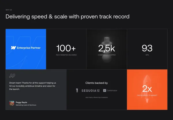 Grafit Agency | Growth-driven design for ambitious tech companies | Webflow Enterprise Partner - Landing design inspiration