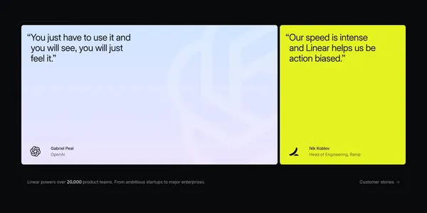 Linear – The system for product development - Landing design inspiration