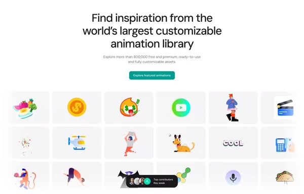 LottieFiles: Download Free lightweight animations for website & apps. - Landing design inspiration