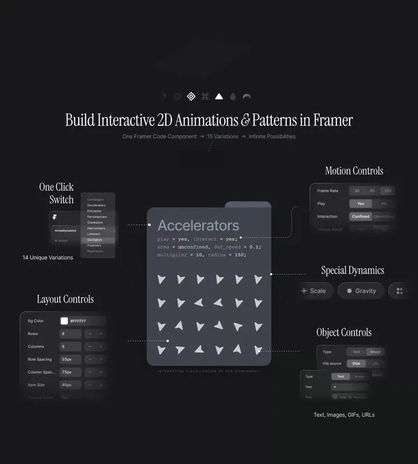 Arrow Dynamics - Interactive Component Library by Framer.zip - Landing design inspiration