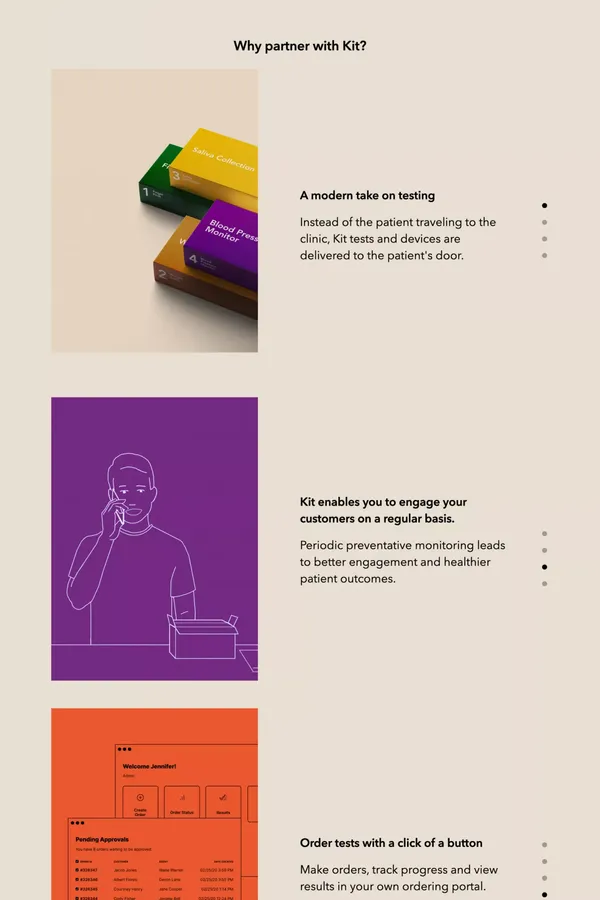 Kit: at-home health testing for your business - Landing design inspiration