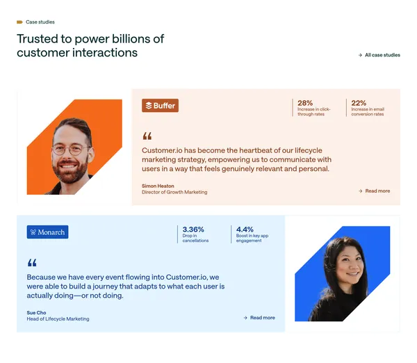 Customer.io Platform: Automation, Data, Content Creation - Landing design inspiration