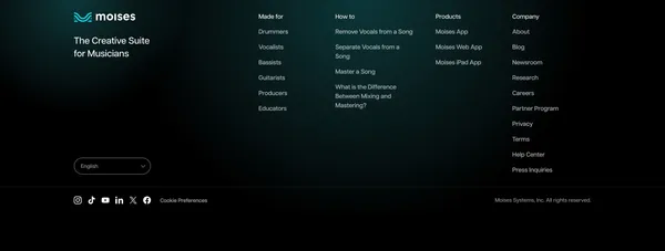 Moises App: The Musician's App | Vocal Remover & much more - Landing design inspiration