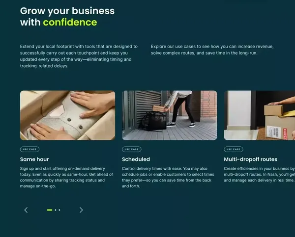 Nash - Reliable local delivery for any business - Landing design inspiration