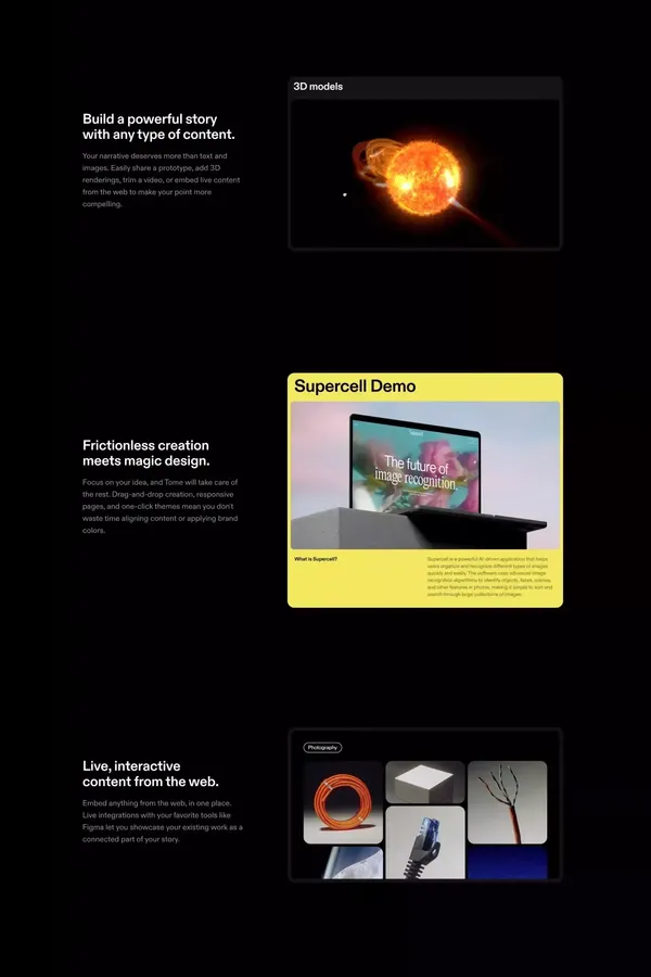 Tome - The storytelling tool for work. - Landing design inspiration