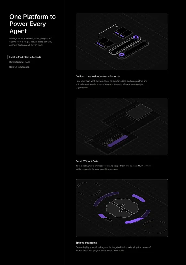 Enterprise MCPs, Skills, & Agents | Runlayer - Landing design inspiration