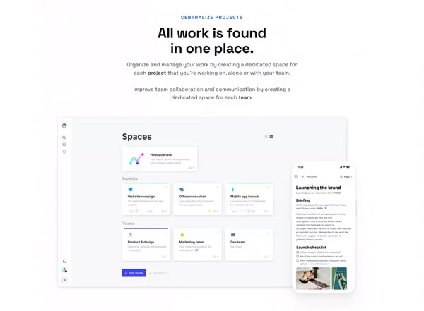 hello ivy - Project management and team communication software - Landing design inspiration