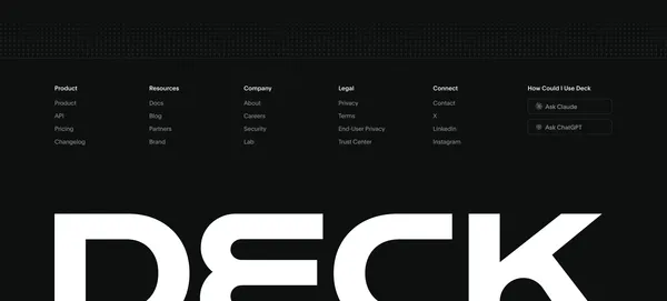 Deck — Design and Deploy Computer Use Agents - Landing design inspiration