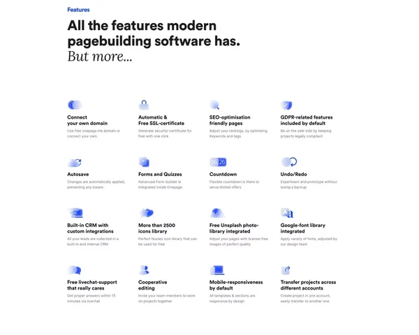 Onepage - Erstelle noch heute deine Seite. Genau so wie du sie dir vorstellst! | Onepage - Landing design inspiration