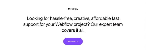 FixFlow — Reliable, premium, and creative customizations for your Webflow projects and templates - Landing design inspiration