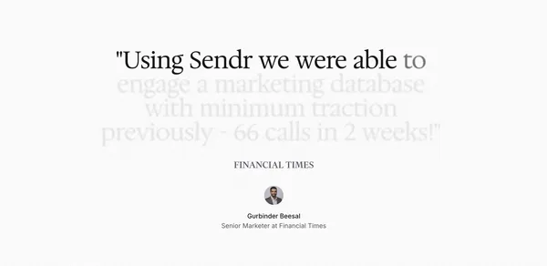 Sendr.ai - The all-in-one Outreach CRM for modern sales teams - Landing design inspiration