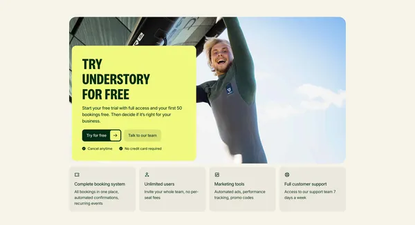 Understory - Powering Experience Makers - Landing design inspiration