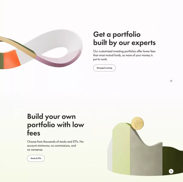 Wealthsimple: Investing, Regulated Crypto, Stocks & ETFs - Landing design inspiration