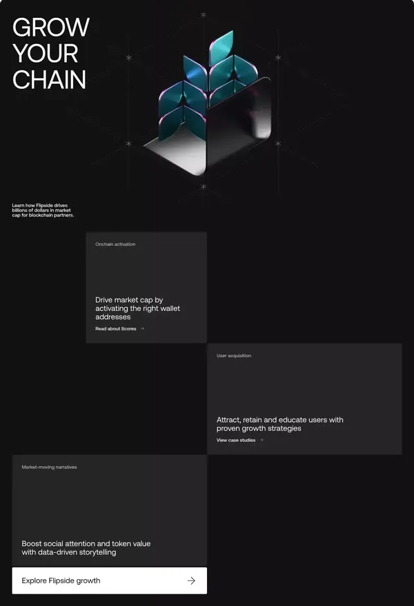Flipside | Blockchain Growth Through Data Science - Landing design inspiration