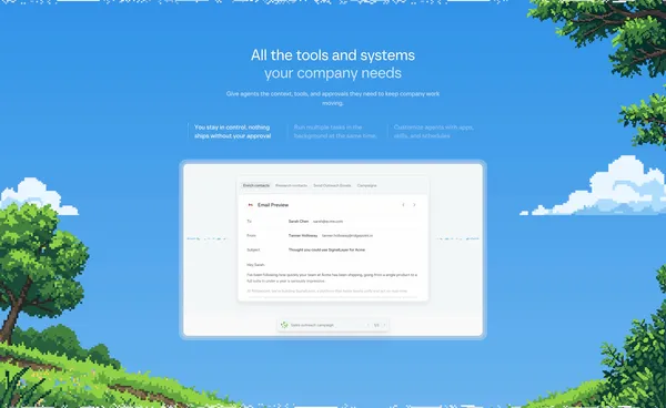 Cofounder lets you run an entire company with AI - Landing design inspiration