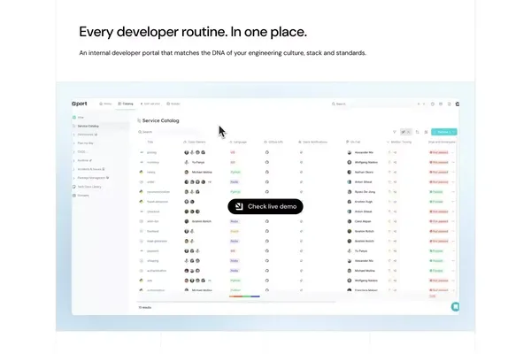 Internal Developer Portal & Platform | Port - Landing design inspiration