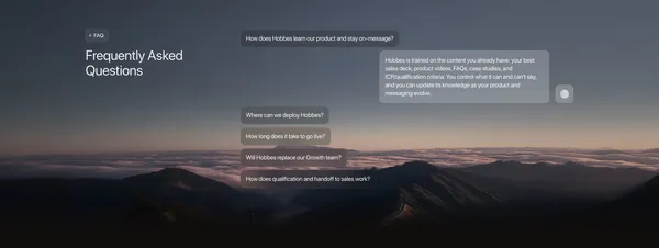 Hobbes - On-Demand, Conversational Demos - Landing design inspiration