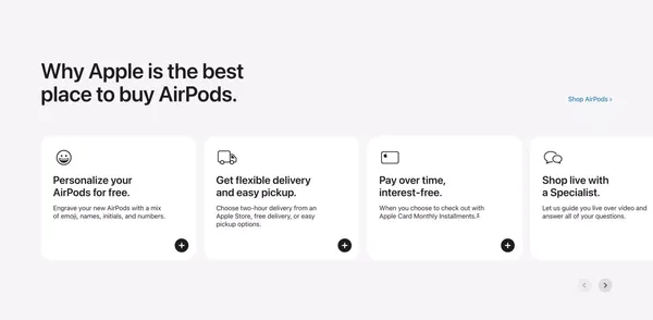 AirPods 4 - Apple - Landing design inspiration