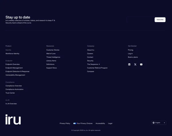 Iru: Identity, Endpoint, & Compliance for IT & Security | Iru - Landing design inspiration