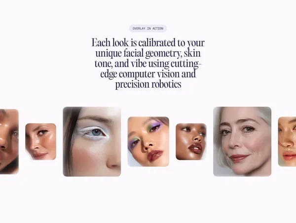 Overlay | The Future of Beauty is Automated - Landing design inspiration