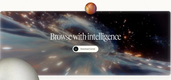 Comet Browser: a Personal AI Assistant - Landing design inspiration