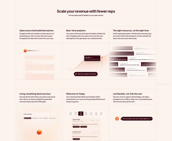 Every deal gets a gameplan. Arrows gets it done. - Landing design inspiration