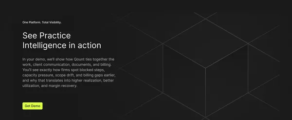 Qount Practice Intelligence Platform for Tax & Accounting Firms - Landing design inspiration