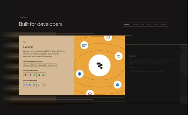 Retool | A better way to build custom software - Landing design inspiration