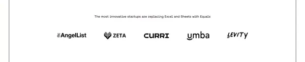 Equals | The fastest way for startups to do any analysis - Landing design inspiration