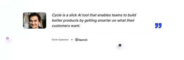 Cycle | Your feedback hub, on autopilot - Landing design inspiration
