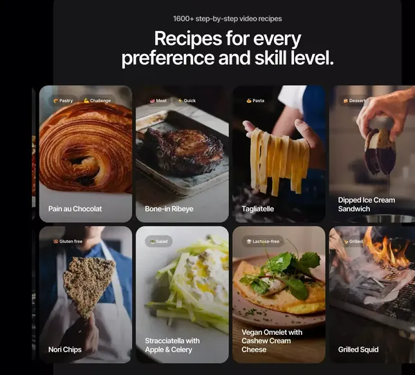 CREME: Step-by-Step Video Recipes - Landing design inspiration