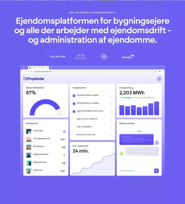 Propbinder - Den moderne ejendomsplatform - Landing design inspiration