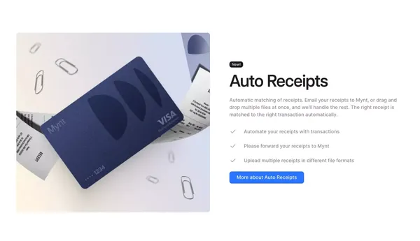 More than just a card | The end-to-end solution for company spending Mynt - Landing design inspiration