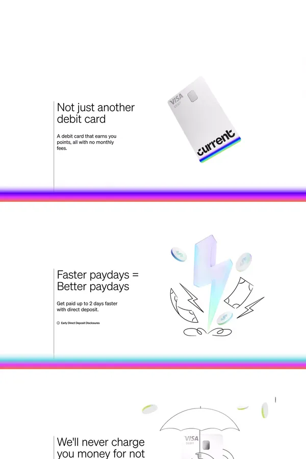 Current | Future of Banking - Landing design inspiration