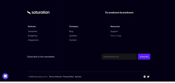 Saturation.io: Film Budgeting Software & Tools for Producers - website design inspiration