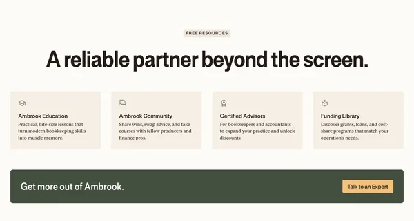 Ambrook - Accounting software made for America's family-run businesses - Landing design inspiration